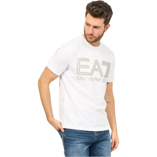 Slim Fit Logo T-shirt , male, Sizes: 3XL, XL - Emporio Armani EA7 - Modalova