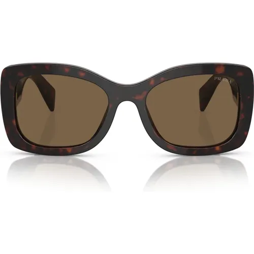 Oval Tortoiseshell Sunglasses , unisex, Sizes: 56 MM - Prada - Modalova