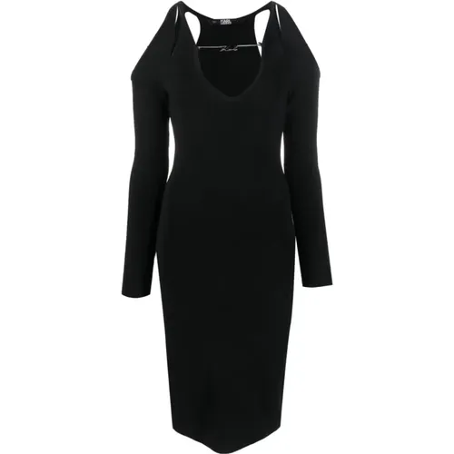 Cut Out Midi Dress , female, Sizes: L, M, S - Karl Lagerfeld - Modalova