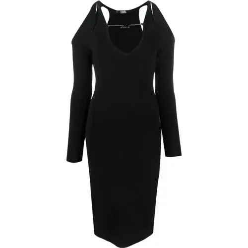 Cut Out Midi Dress , female, Sizes: L, S - Karl Lagerfeld - Modalova