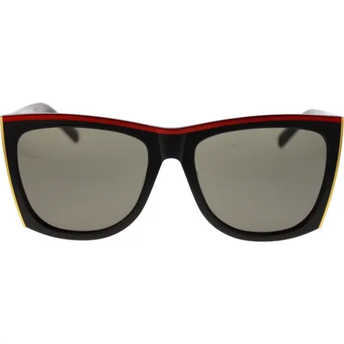 Iconic Sunglasses with Uniform Lenses , female, Sizes: 58 MM - Saint Laurent - Modalova