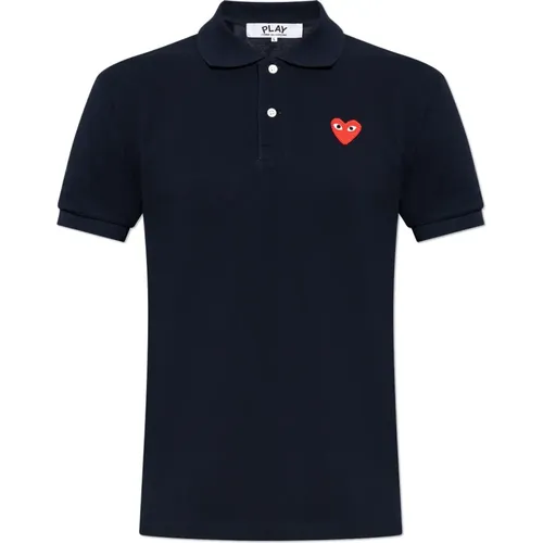 Polo-Shirt mit Logo-Patch , Herren, Größe: L - Comme des Garçons Play - Modalova