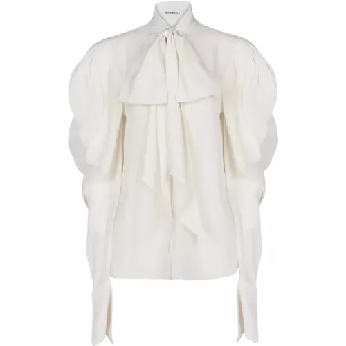 Seidenbluse mit Krawattenhalsausschnitt,Blouses Shirts - Nina Ricci - Modalova