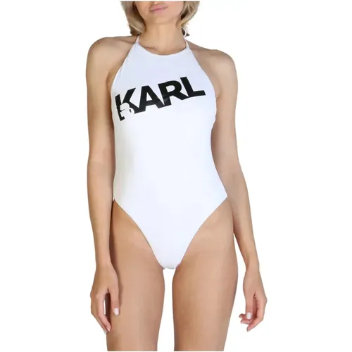 Solid Colour One-piece Swimsuit , female, Sizes: XS - Karl Lagerfeld - Modalova
