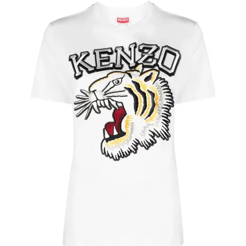 Tiger Varsity Embroidered T-shirts and Polos , female, Sizes: L, XS, M, S - Kenzo - Modalova