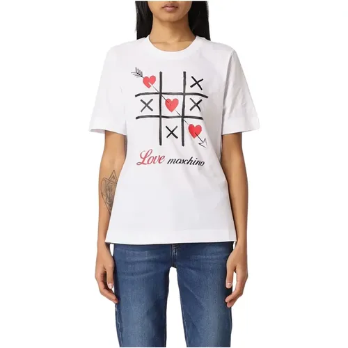 Women's T-shirt with tris print , female, Sizes: XS - Moschino - Modalova