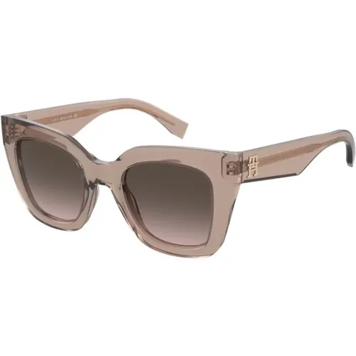 Stilvolle Braune Sonnenbrille , Damen, Größe: 50 MM - Tommy Hilfiger - Modalova