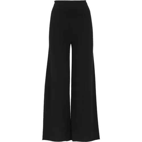 Schwarze Kaschmir Elastische Taille Hose , Damen, Größe: XS - Vanisé - Modalova