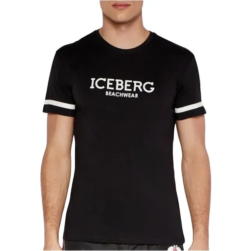 Kurzarm T-Shirt Schwarz Regular Fit - Iceberg - Modalova