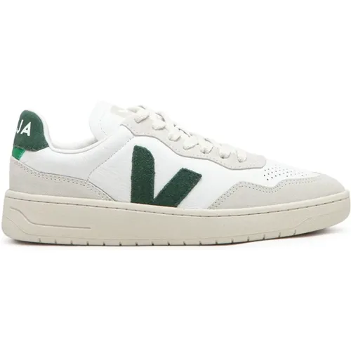 White/Green V-90 Sneakers , male, Sizes: 12 UK, 10 UK, 6 UK, 8 UK - Veja - Modalova