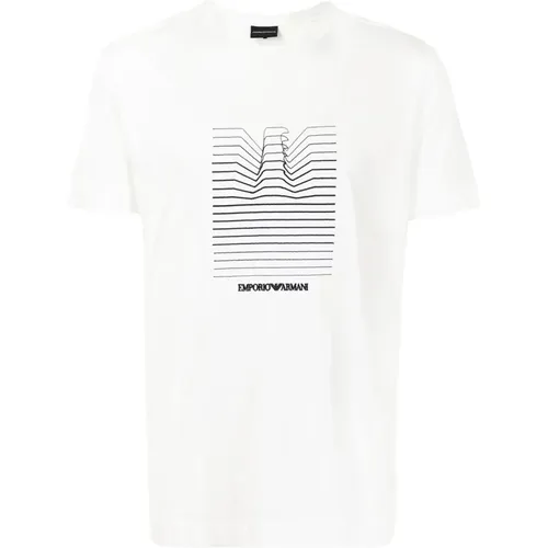 Oversized T-Shirt mit Grafischem Druck - Emporio Armani - Modalova