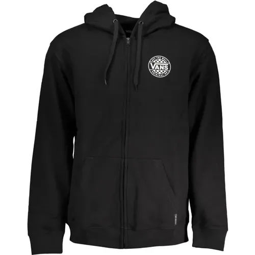 Long Sleeve Hooded Fleece Sweatshirt with Zip and Logo Print , male, Sizes: M, L, S, XL - Vans - Modalova