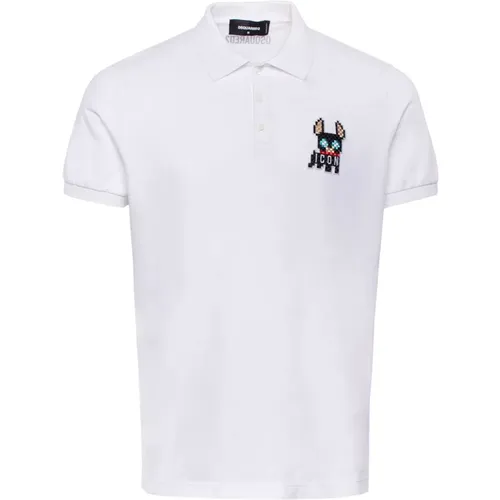 Logo-Patch Baumwoll-Poloshirt , Herren, Größe: 3XL - Dsquared2 - Modalova