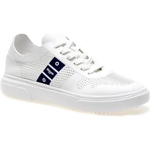 Weiße Sneakers mit Mikroperforation - Blauer - Modalova