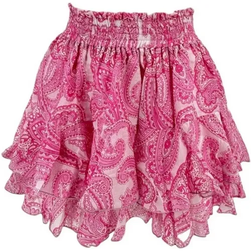 Fuchsia Cashmere Ruffle Skirt , female, Sizes: S, M - MC2 Saint Barth - Modalova