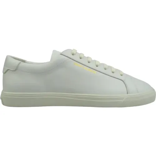 Weiße Sneakers,Weiße Niedrige Schnürsneakers mit Gold-Logo - Saint Laurent - Modalova