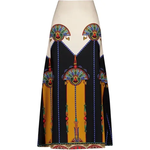Printed A-Line Skirt , female, Sizes: XS, S - La DoubleJ - Modalova