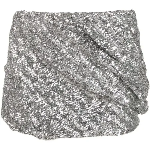 Glam Sequin Mini Skirt , female, Sizes: S, M - The Attico - Modalova