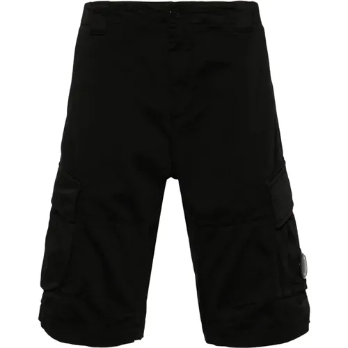 Schwarze Logo-Shorts , Herren, Größe: M - C.P. Company - Modalova