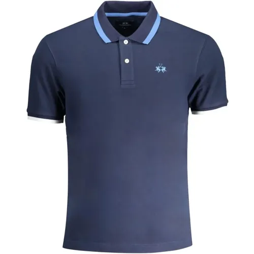 Blaues Polo-Shirt Klassisches Design , Herren, Größe: M - LA MARTINA - Modalova