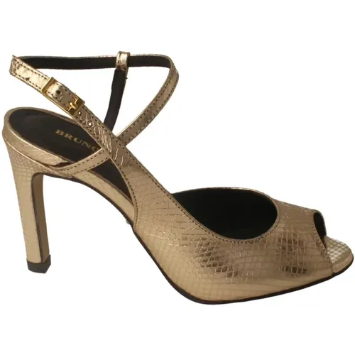 Metallische Gold High Heel Sandalen , Damen, Größe: 39 EU - Bruno Premi - Modalova