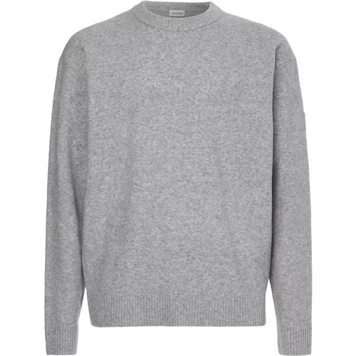 Heather Grey Sweater , male, Sizes: S, M - Calvin Klein - Modalova