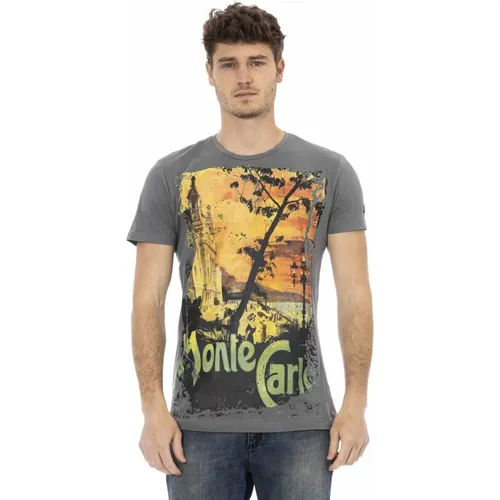 Casual T-Shirt mit Kurzen Ärmeln und Rundhalsausschnitt , Herren, Größe: M - Trussardi - Modalova