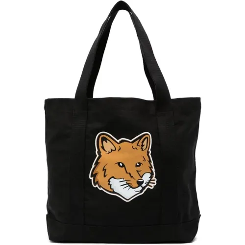 Fox Head Tote Bag in , female, Sizes: ONE SIZE - Maison Kitsuné - Modalova