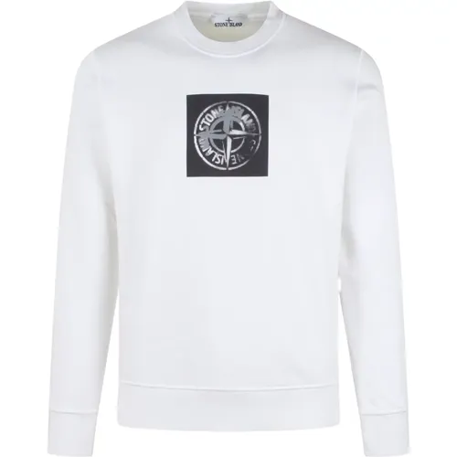 Textured Print Crewneck Sweatshirt , male, Sizes: M, L, S, XL - Stone Island - Modalova