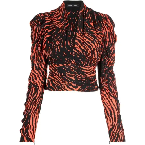 Red V-Neck Spiral Blouse , female, Sizes: XS, M, S, L - Proenza Schouler - Modalova