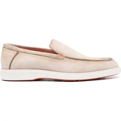 Classic Leather Loafers , male, Sizes: 9 1/2 UK - Santoni - Modalova