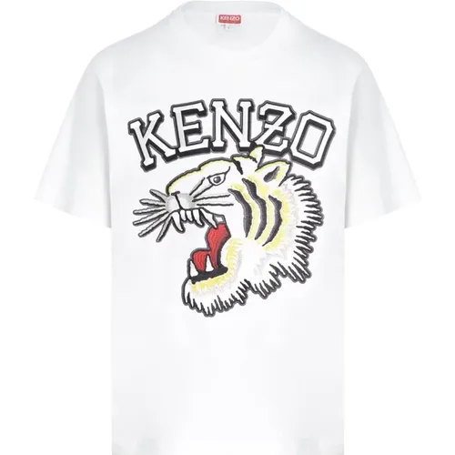 Tiger Varsity Classic T-Shirt Size: S, colour: OFF , male, Sizes: L, S, M - Kenzo - Modalova