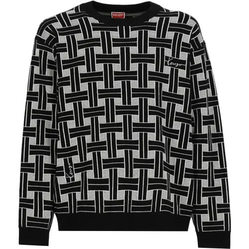 Crew Neck Sweater Weave Pattern , male, Sizes: S, M, L - Kenzo - Modalova