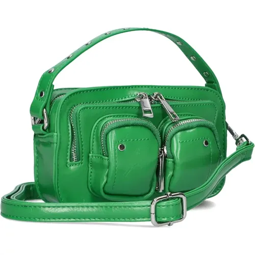 Grüne Leder Schultertasche Helena Wrinkle - Núnoo - Modalova