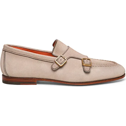 Suede Double-Buckle Loafer Santoni - Santoni - Modalova