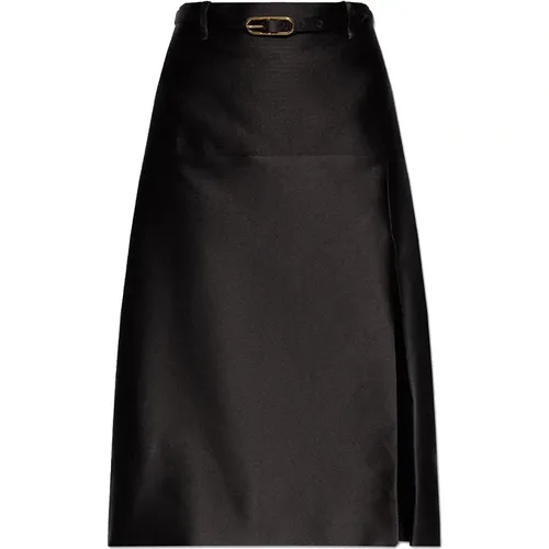 Silk Midi Skirt , female, Sizes: XS - Gucci - Modalova