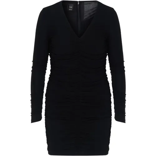 V-Neck Draped Mini Dress , female, Sizes: L, S, XS - pinko - Modalova