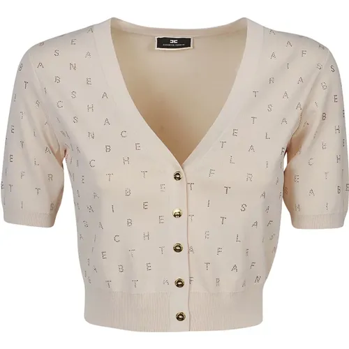 Tricot Short Sleeve Sweater , female, Sizes: M, S, L - Elisabetta Franchi - Modalova