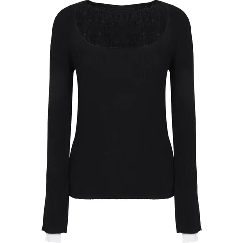 Luxuriöse Schwarze Strickware Aw24 , Damen, Größe: S - pinko - Modalova