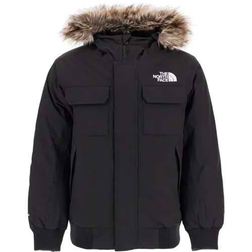 Wetterfeste Daunen-Bomberjacke mit Kunstpelzbesatz , Herren, Größe: M - The North Face - Modalova