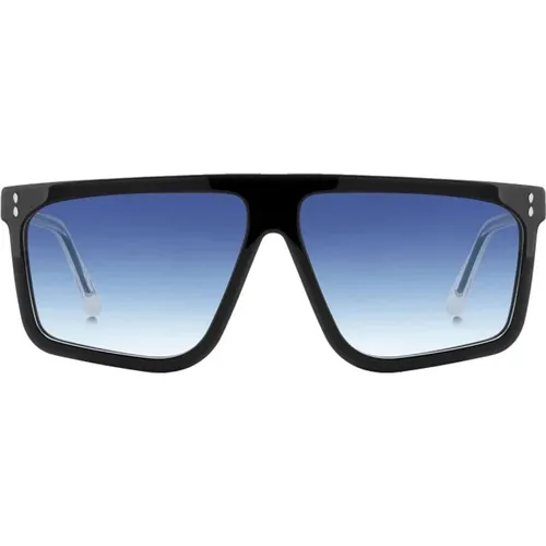 Quadratische Schwarze Sonnenbrille mit Blauen Gläsern - Isabel marant - Modalova