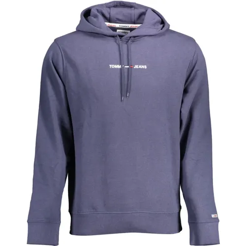 Blaue Kapuzenpullover mit Logo-Stickerei , Herren, Größe: 2XL - Tommy Hilfiger - Modalova