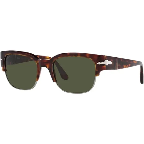 Havana/Green Sunglasses TOM PO 3319S , unisex, Sizes: 55 MM - Persol - Modalova