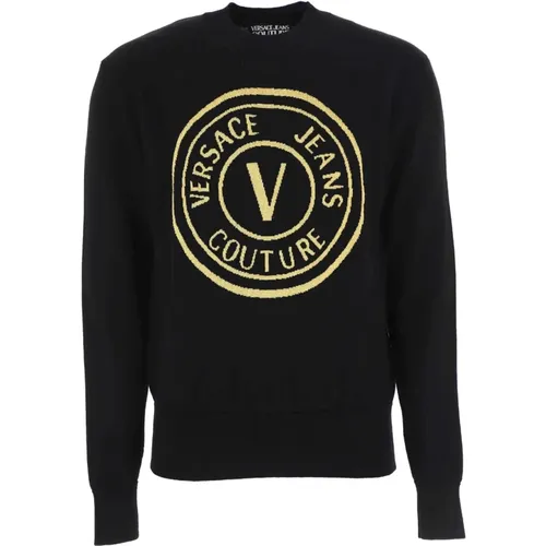 Schwarze Pullover für Männer , Herren, Größe: M - Versace Jeans Couture - Modalova