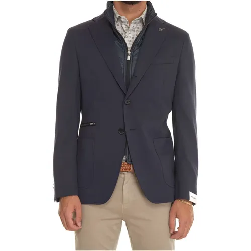 Button Jacket with Removable Bib , male, Sizes: M, XL, S, 2XL, L - Paoloni - Modalova