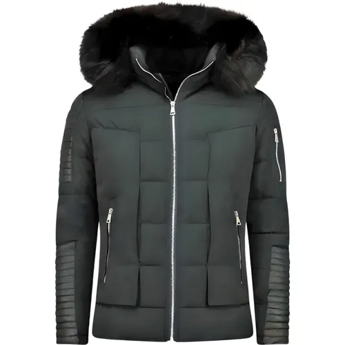 Men Jacket with Faux Fur Collar - Thick Winter Jackets - 7166Z , male, Sizes: XL, M, S - Enos - Modalova
