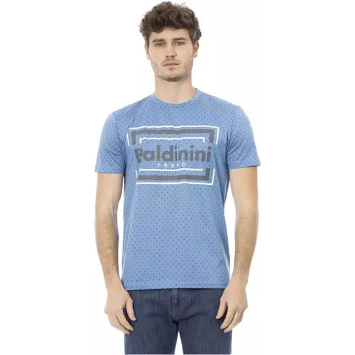 Herren Baumwoll T-Shirt mit Frontdruck , Herren, Größe: XS - Baldinini - Modalova