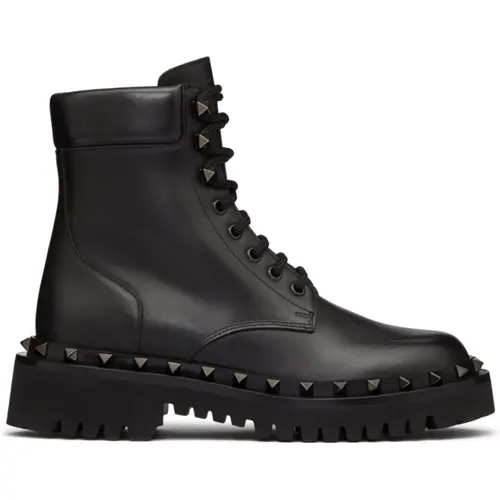 Leather Studded Boots , female, Sizes: 3 1/2 UK, 4 UK, 3 UK - Valentino Garavani - Modalova