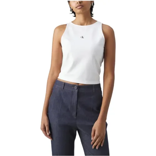 Retro Modernes ärmelloses Shirt , Damen, Größe: L - Calvin Klein - Modalova