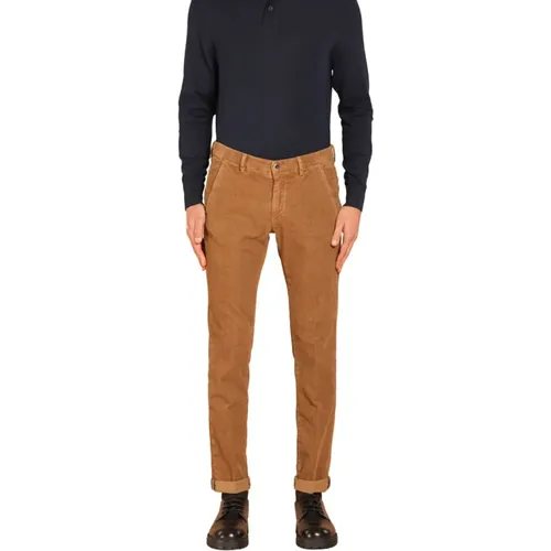 Samt Gestreifte Slim Fit Chino Hose , Herren, Größe: S - Mason's - Modalova